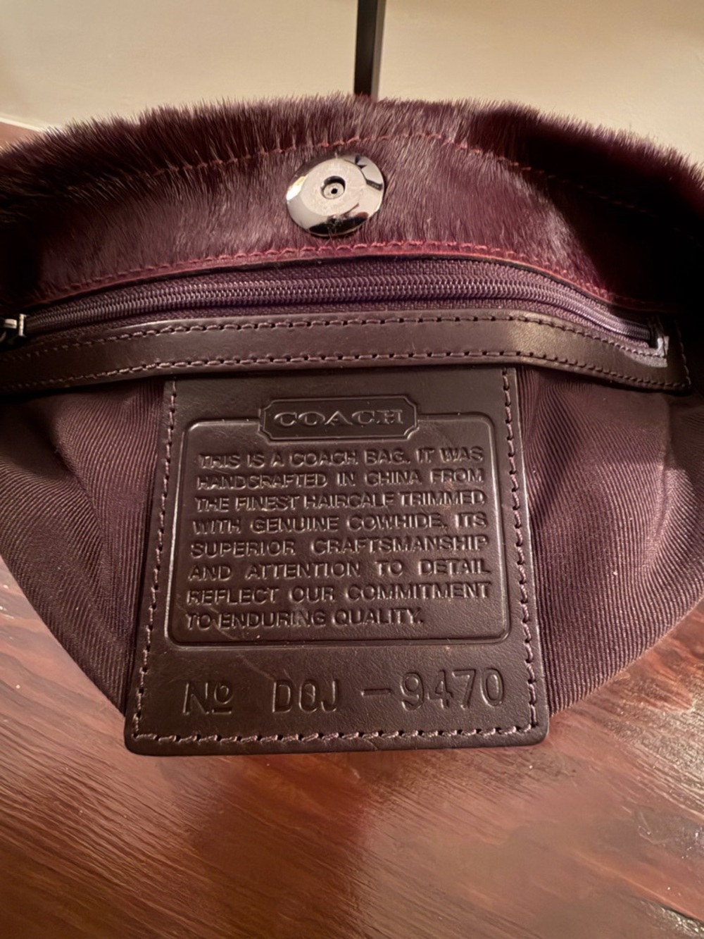 Rare Coach Calf Hair Shoulder Bag in Oxblood - Picture 5 of 5